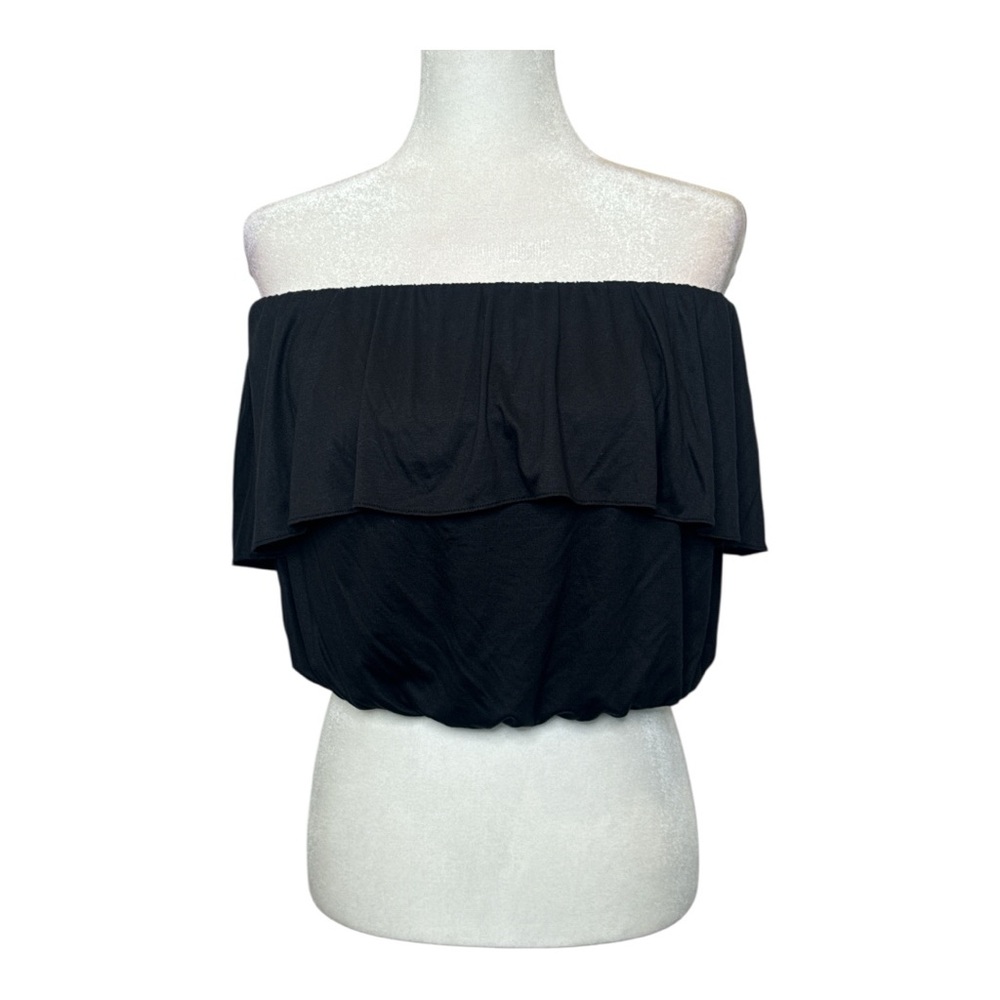 NWT Anthropologie Tiered Strapless Flounce Bubble Tube Top Women’s Black Size M - Picture 5 of 14